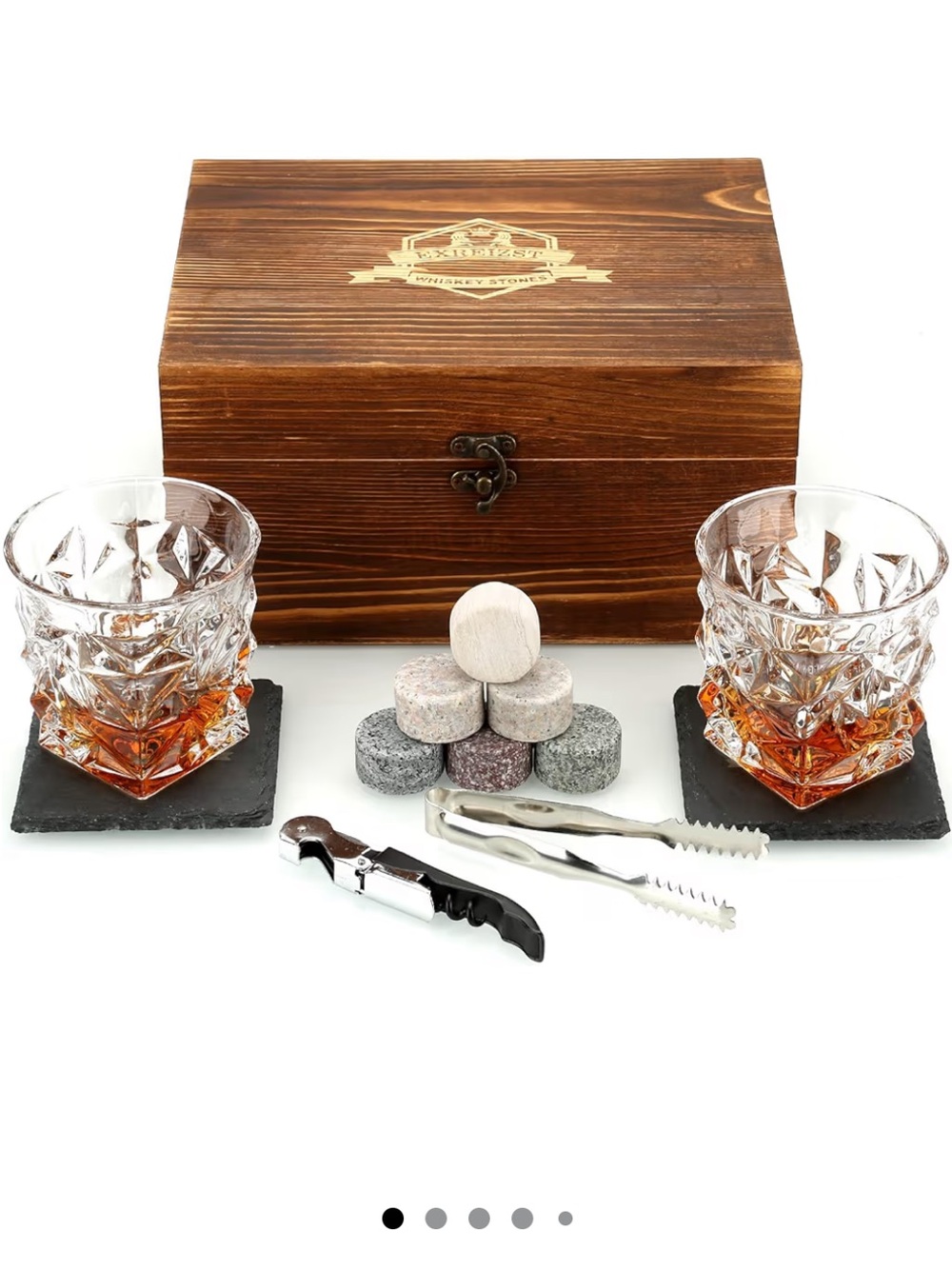 EXREIZST Whiskey Stones and Glass Set, BNIB